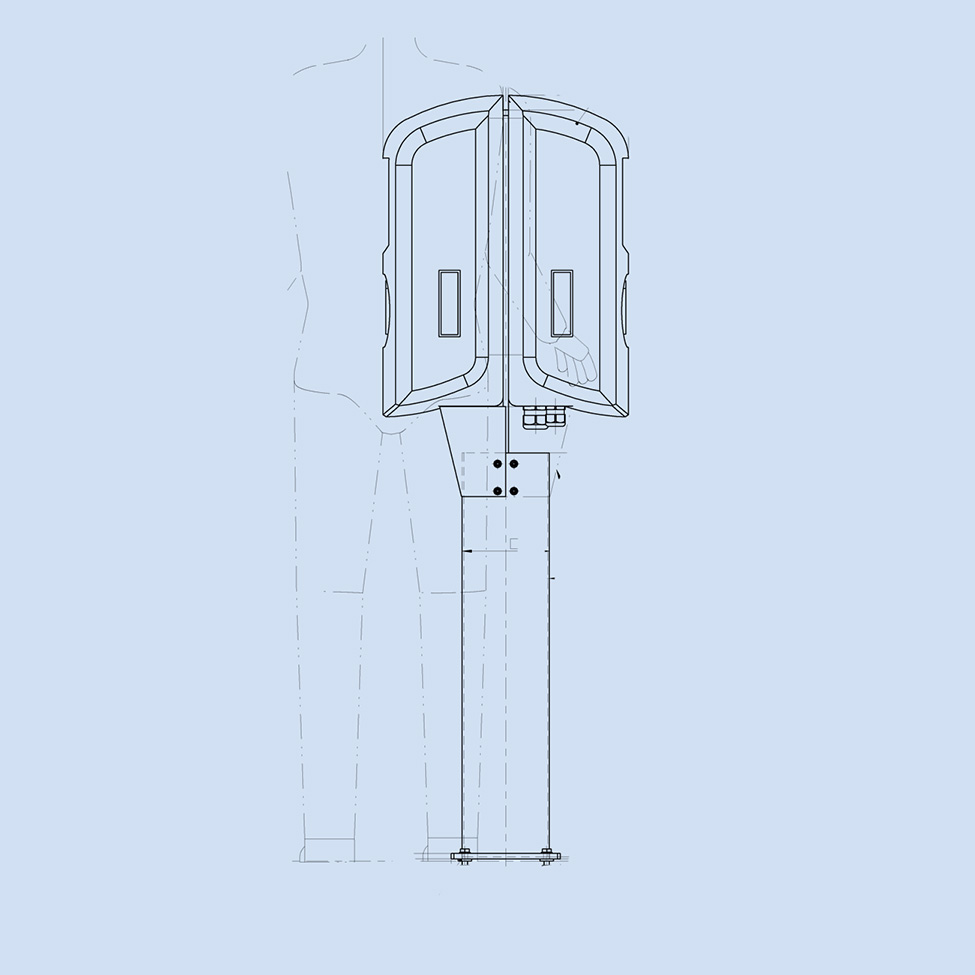 Wallbox stele zeichnung